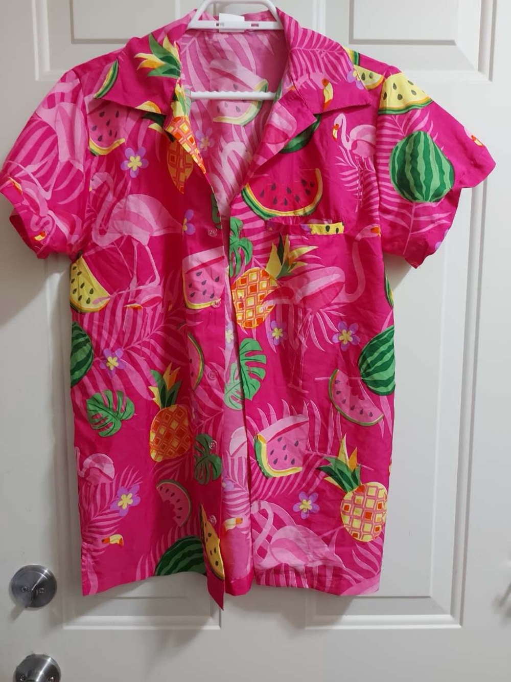 Pink short sleeve Hawaiian shirt